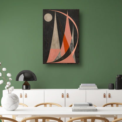Abstract geometrisch kunstwerk met kleurrijk contrast poster