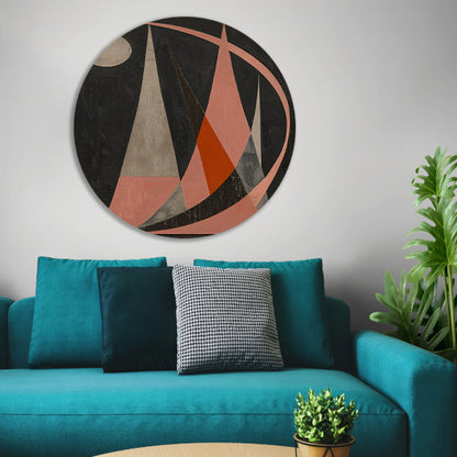 Abstract geometrisch kunstwerk met kleurrijk contrast forex muurcirkel