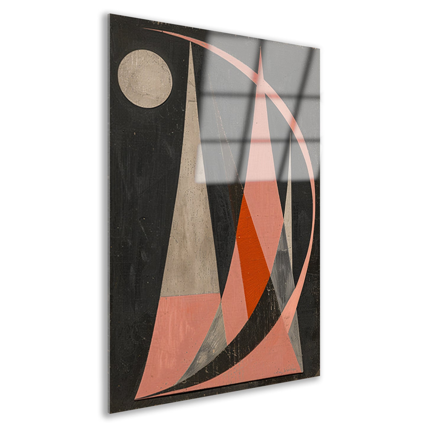 Abstract geometrisch kunstwerk met kleurrijk contrast acrylglas