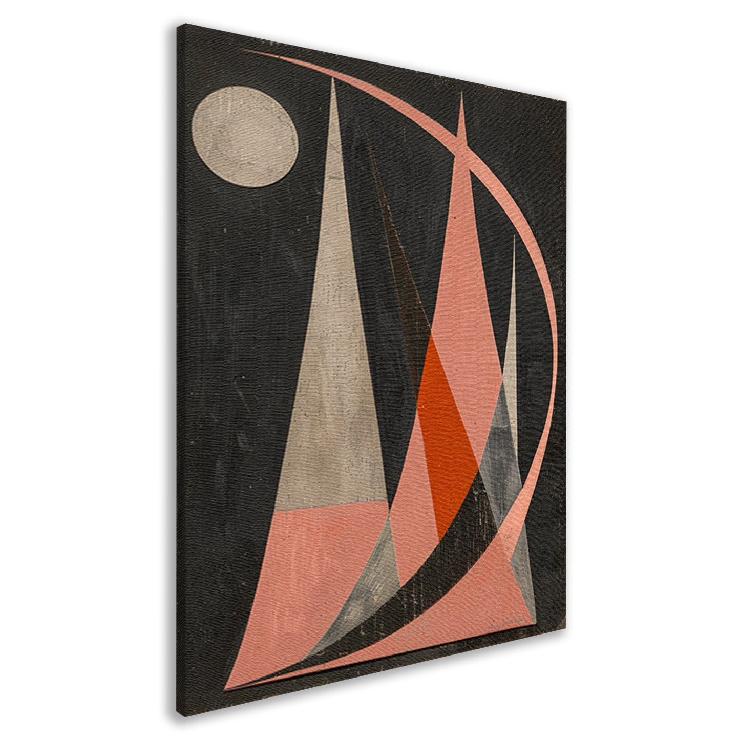 Abstract geometrisch kunstwerk met kleurrijk contrast canvas