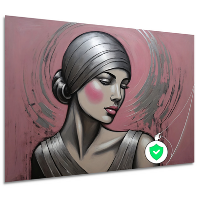 Sierlijke Vrouw met Hoofddoek in Art Deco Stijl poster