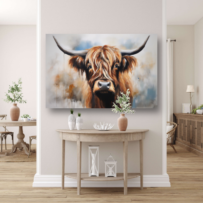 Starende Schotse Hooglander in Detail acrylglas