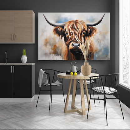 Starende Schotse Hooglander in Detail acrylglas