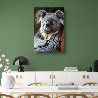 Close-up van een slapende koala canvas