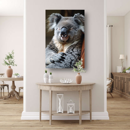 Close-up van een slapende koala poster