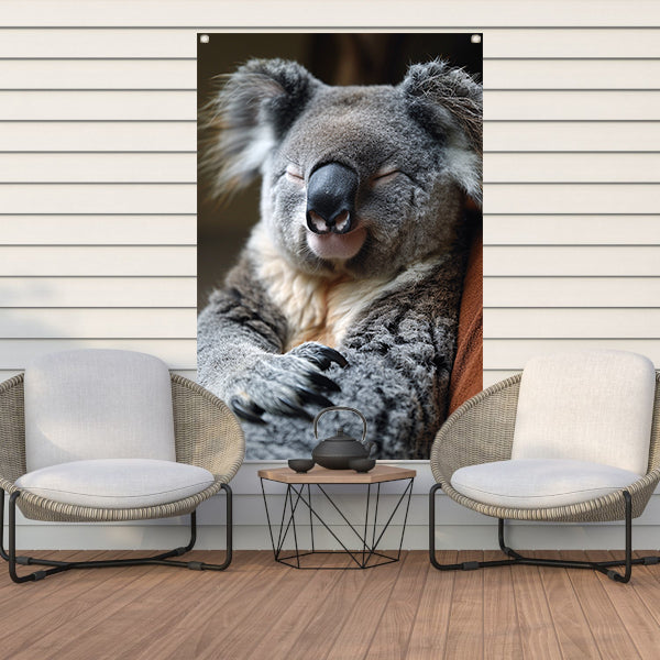 Close-up van een slapende koala tuinposter