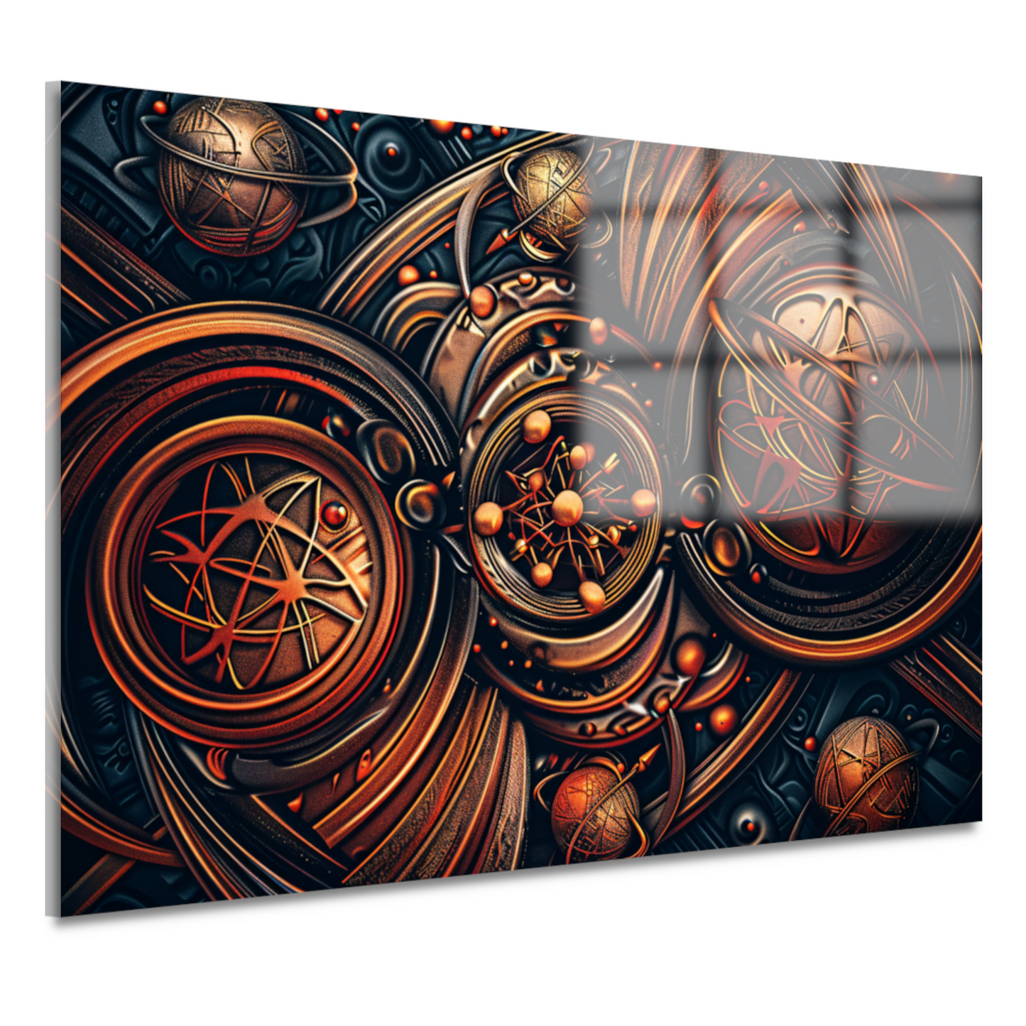 Esoterische symbolen in goud en zwart acrylglas