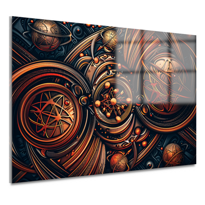 Esoterische symbolen in goud en zwart acrylglas