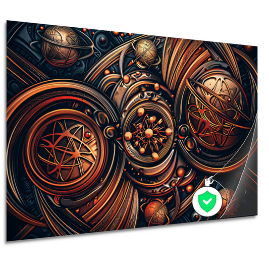 Esoterische symbolen in goud en zwart poster