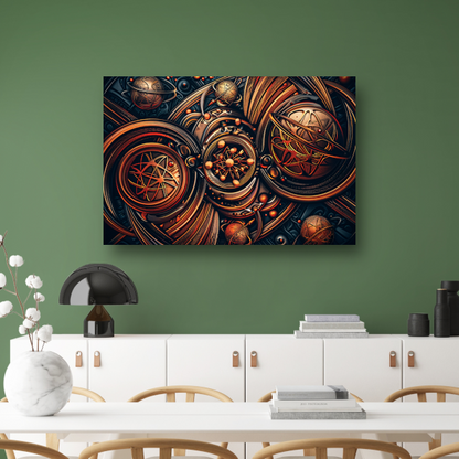 Esoterische symbolen in goud en zwart canvas