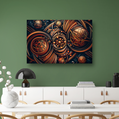 Esoterische symbolen in goud en zwart acrylglas