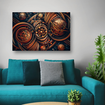 Esoterische symbolen in goud en zwart poster
