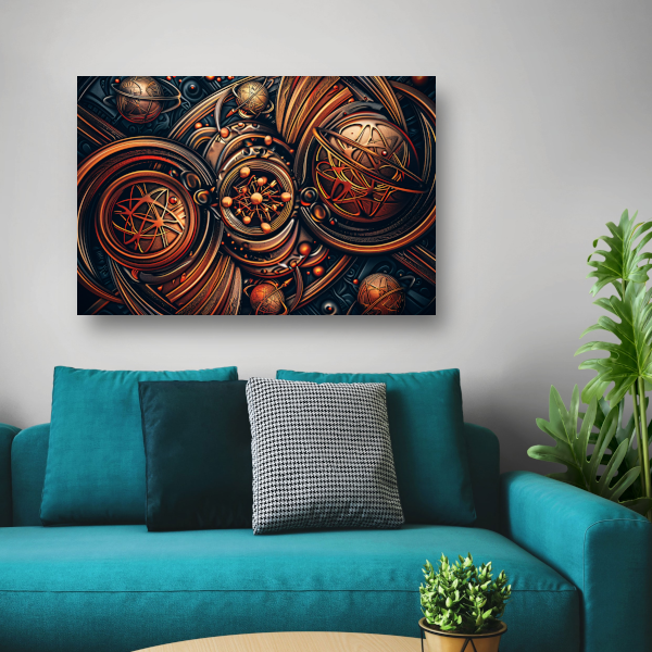Esoterische symbolen in goud en zwart acrylglas