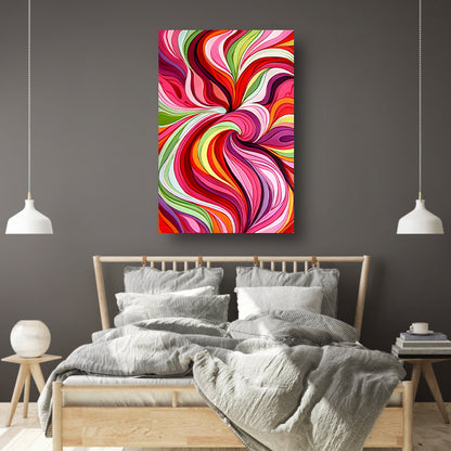Kleurrijke abstracte wervelingen in levendige tinten canvas