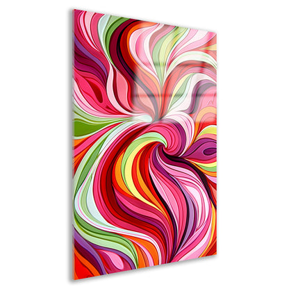 Kleurrijke abstracte wervelingen in levendige tinten acrylglas