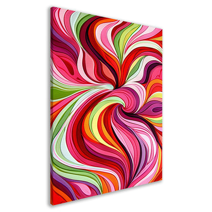 Kleurrijke abstracte wervelingen in levendige tinten canvas