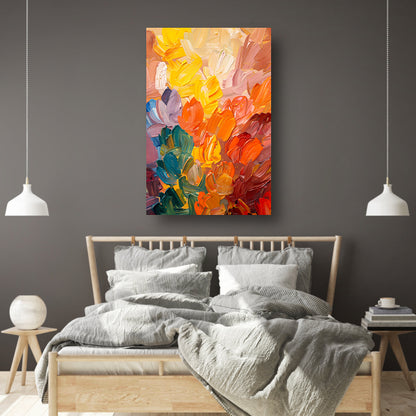 Abstract kleurrijk schilderij voor moderne interieurs acrylglas