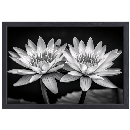 Stilleven met waterlelies canvas met baklijst