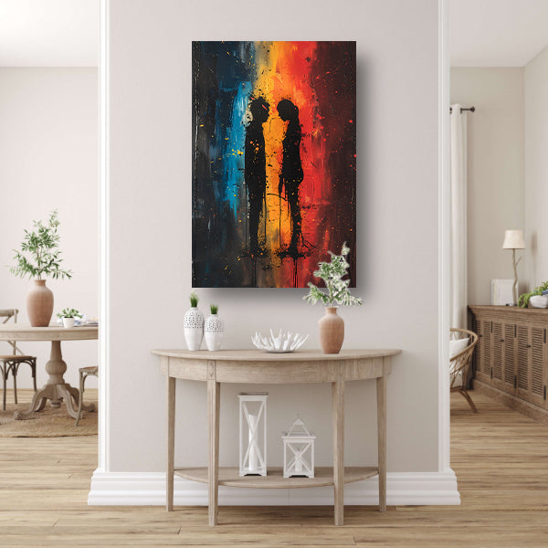 Abstract  van Twee Figuren in Kleur canvas