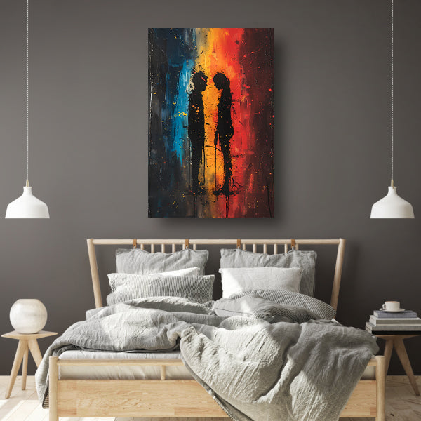 Abstract  van Twee Figuren in Kleur canvas