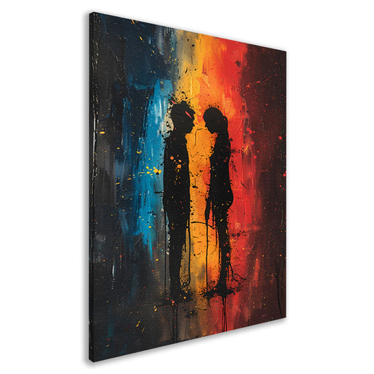 Abstract  van Twee Figuren in Kleur canvas