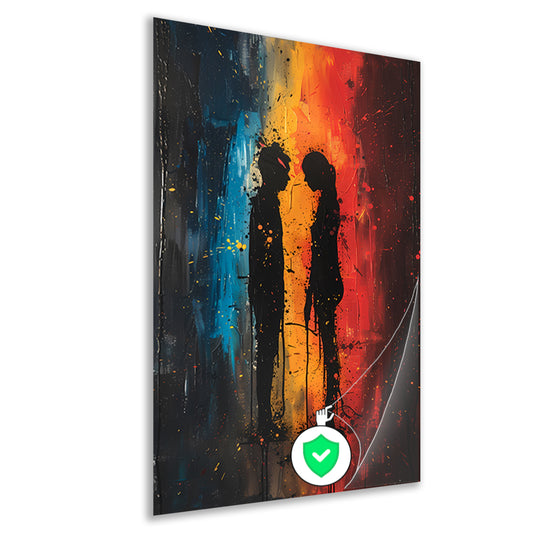 Abstract  van Twee Figuren in Kleur poster