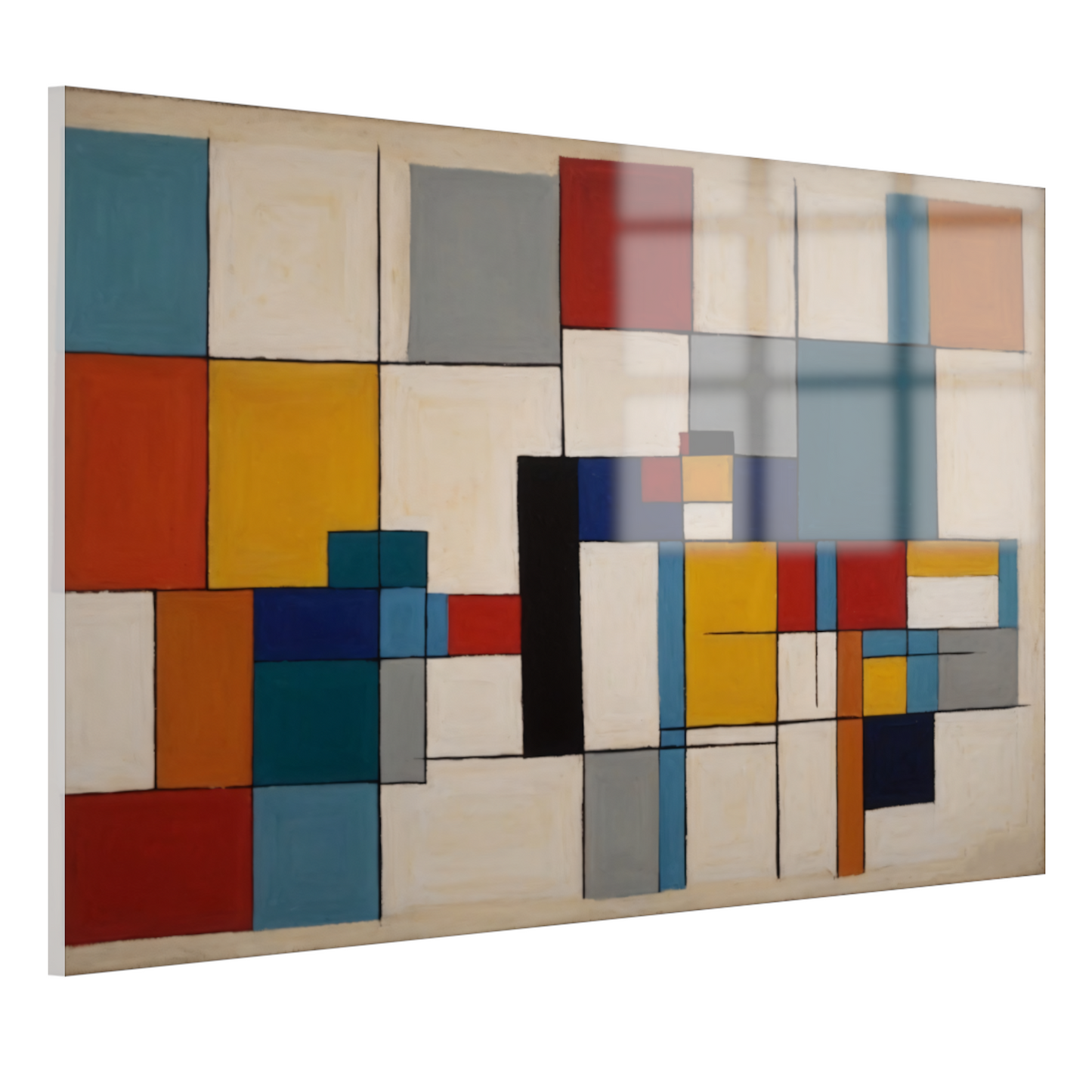 Geometric Harmony in Primary Colors acrylglas