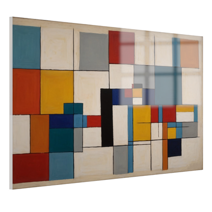 Geometric Harmony in Primary Colors acrylglas