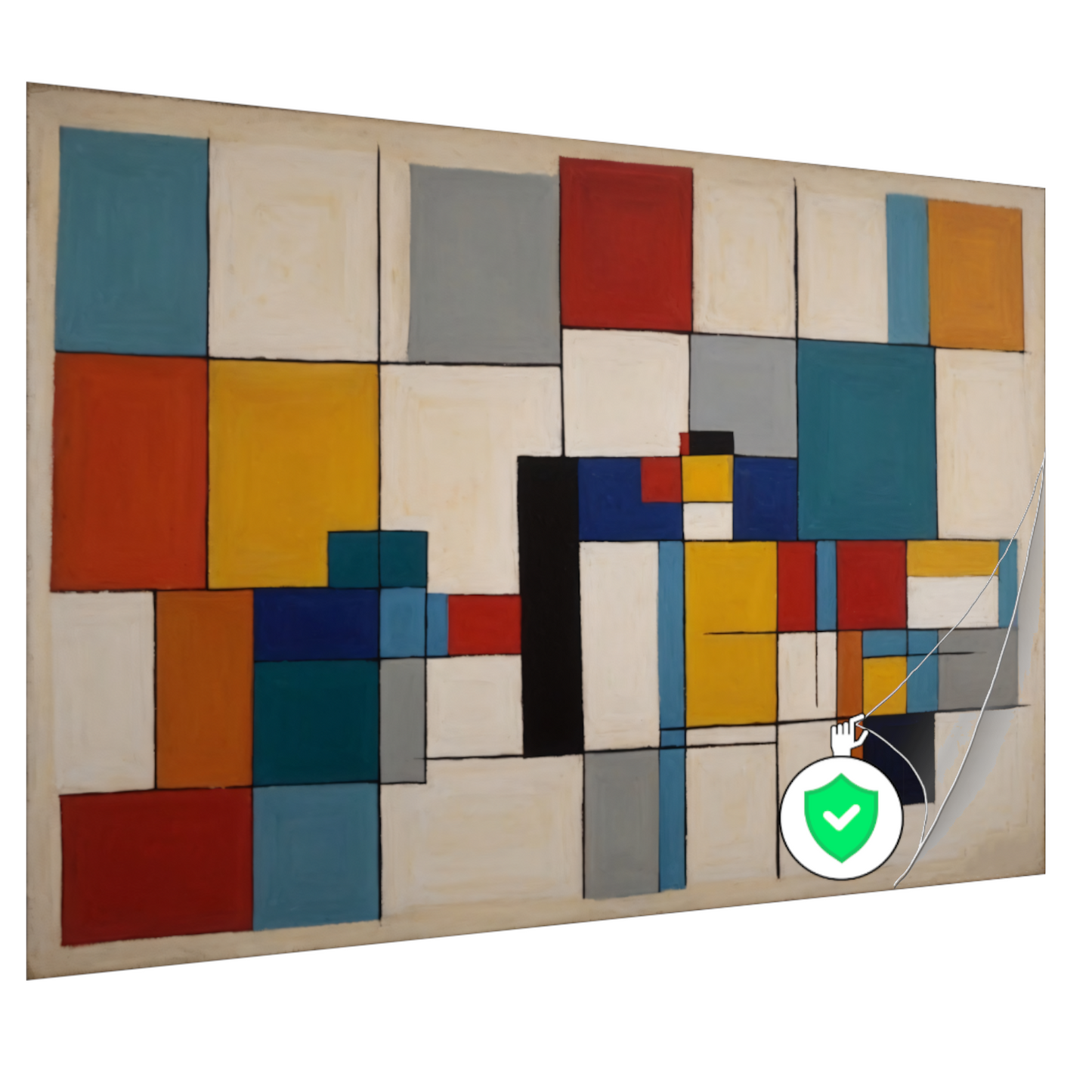 Geometric Harmony in Primary Colors poster