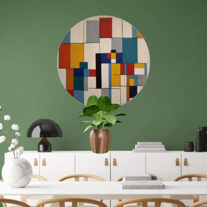 Geometric Harmony in Primary Colors forex muurcirkel