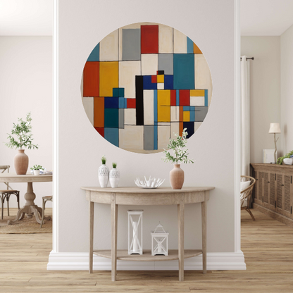 Geometric Harmony in Primary Colors forex muurcirkel