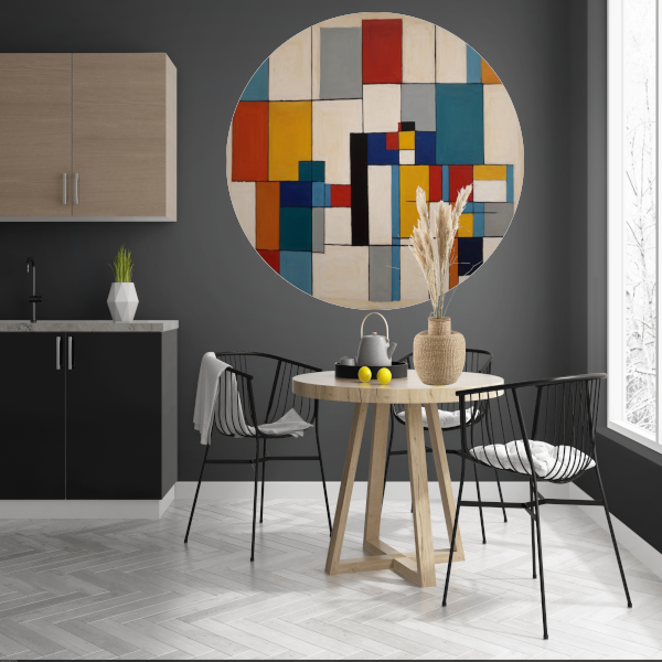 Geometric Harmony in Primary Colors forex muurcirkel
