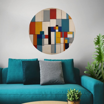 Geometric Harmony in Primary Colors forex muurcirkel