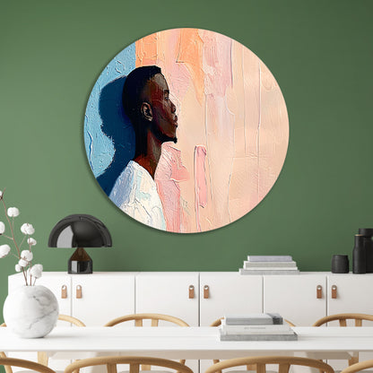 Abstract kleurrijk portret van een man forex muurcirkel