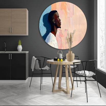 Abstract kleurrijk portret van een man forex muurcirkel