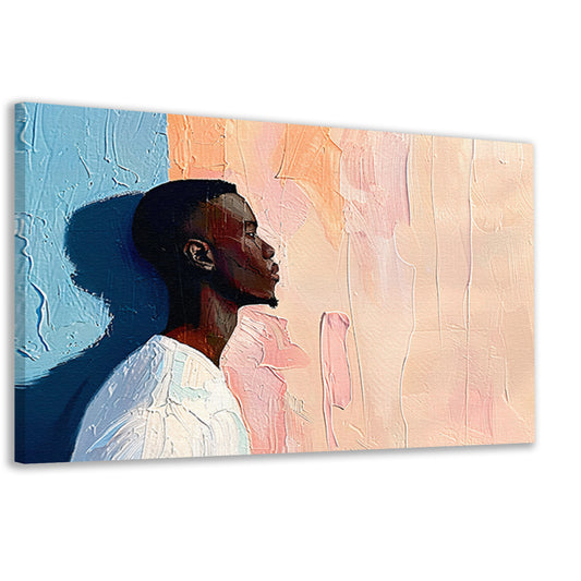 Abstract kleurrijk portret van een man canvas