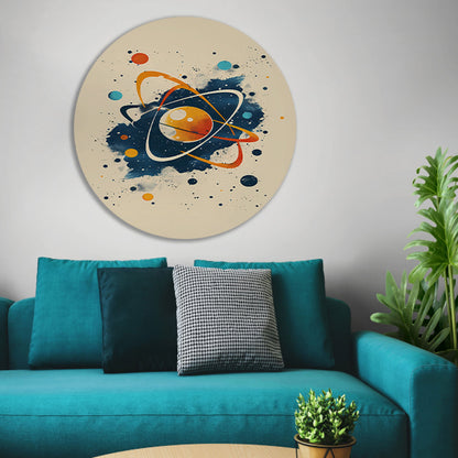 Abstract Atoom en Planeten in Kosmos forex muurcirkel