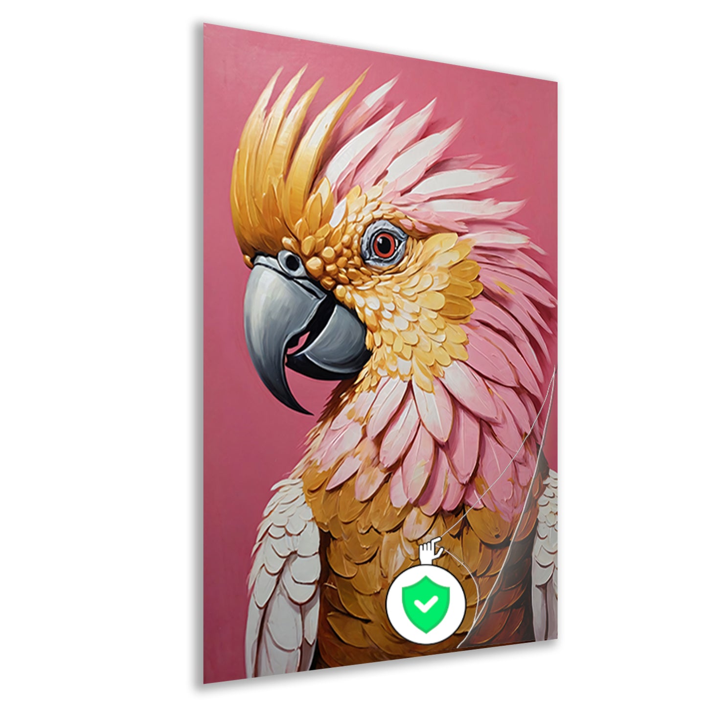 Impressionistische Papegaai in Goud en Roze poster