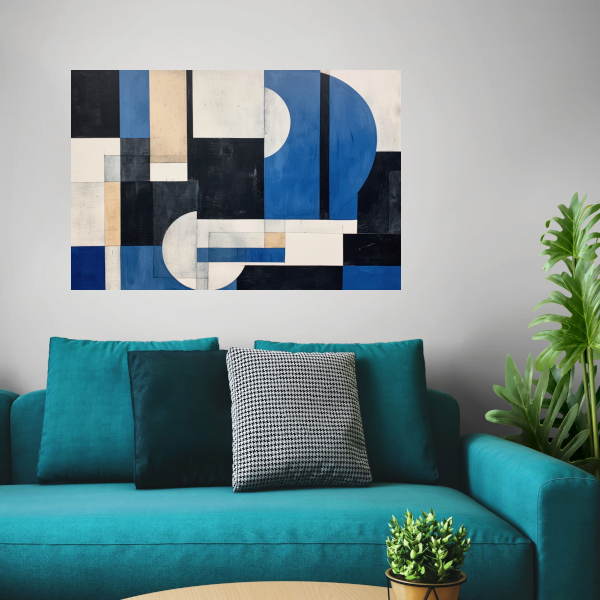 Balans van Kleur en Vorm canvas met baklijst