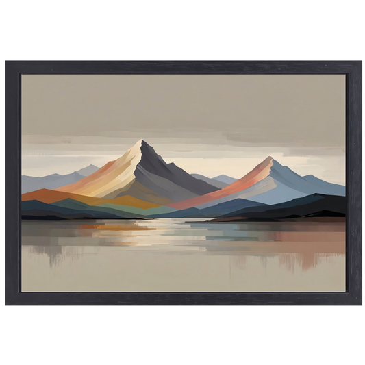 Abstracte Weerspiegeling in Berglandschap canvas met baklijst