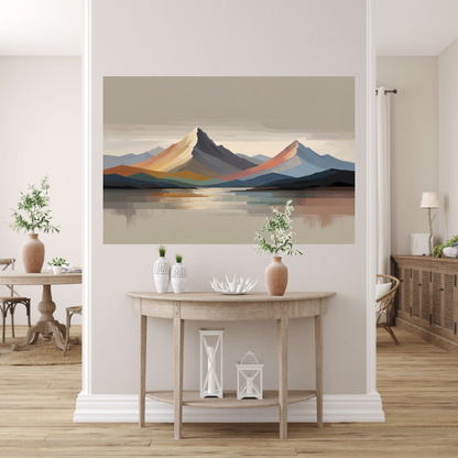 Abstracte Weerspiegeling in Berglandschap poster