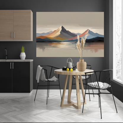 Abstracte Weerspiegeling in Berglandschap poster