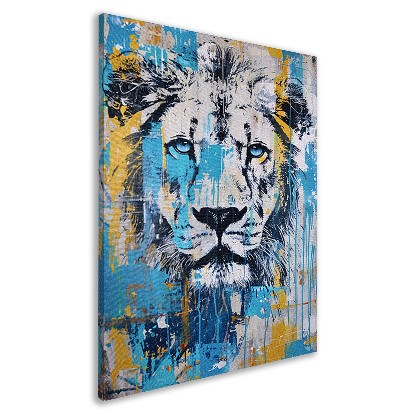 Levendige kleurrijke leeuw pop art schilderij canvas