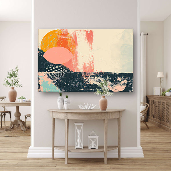 Abstracte cirkelvormen met kleurrijke texturen acrylglas