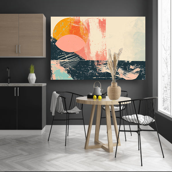 Abstracte cirkelvormen met kleurrijke texturen acrylglas