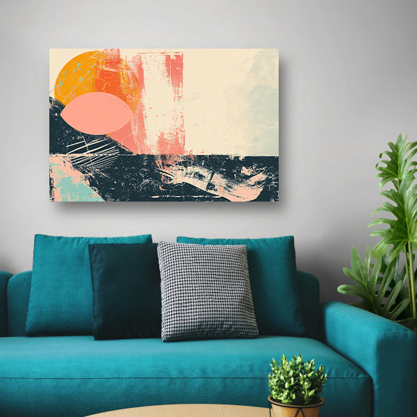 Abstracte cirkelvormen met kleurrijke texturen acrylglas
