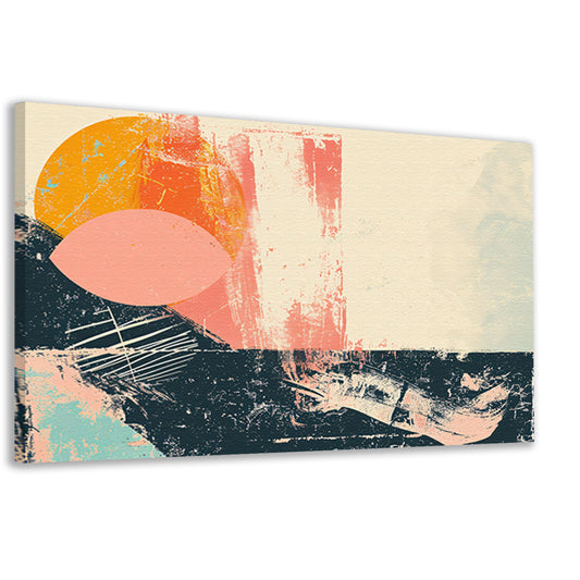 Abstracte cirkelvormen met kleurrijke texturen canvas