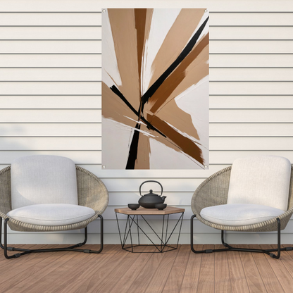 Dynamische Monochrome Abstractie met Diepte tuinposter