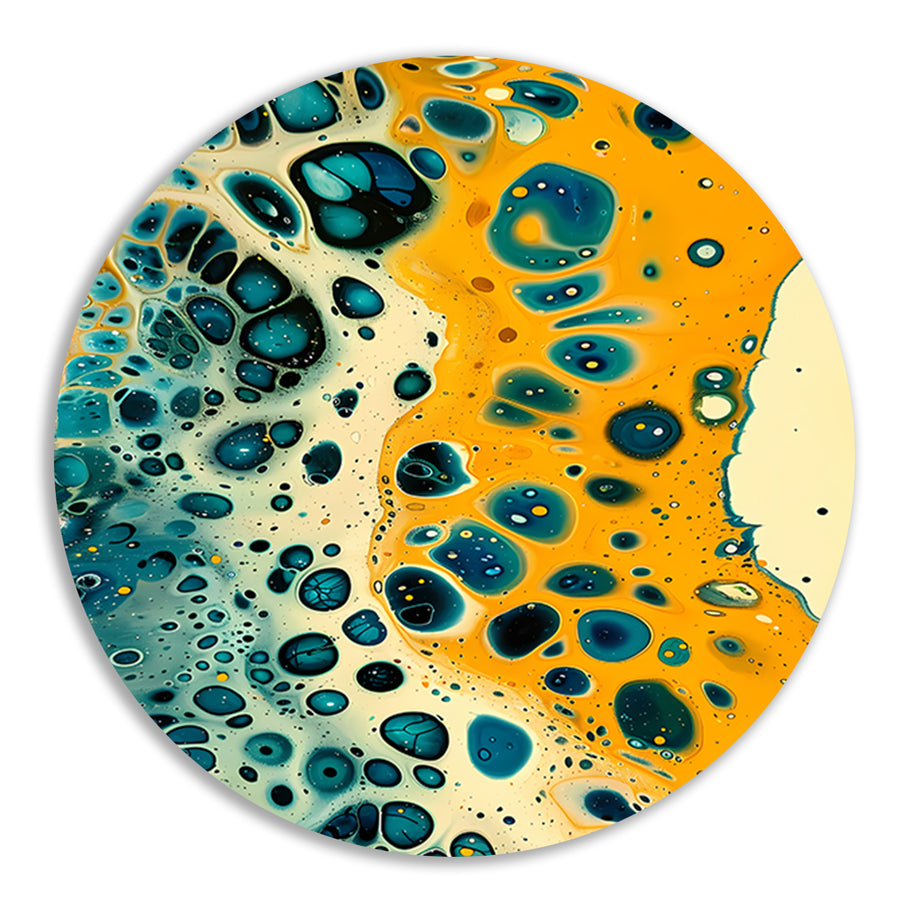 Abstracte kleurrijke patronen in moderne kunst aluminium muurcirkel