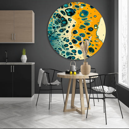 Abstracte kleurrijke patronen in moderne kunst aluminium muurcirkel